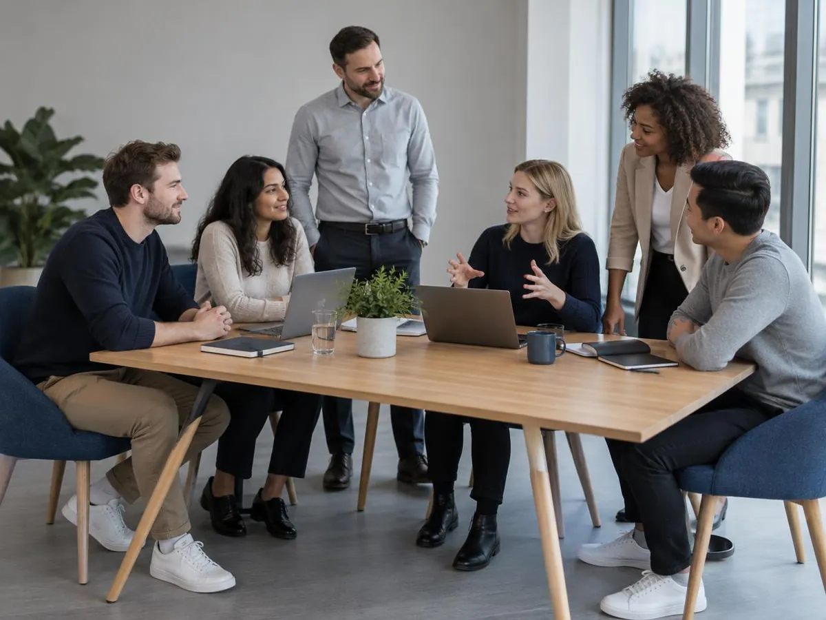 Gemeinsame Schulung in einem Besprechungsraum